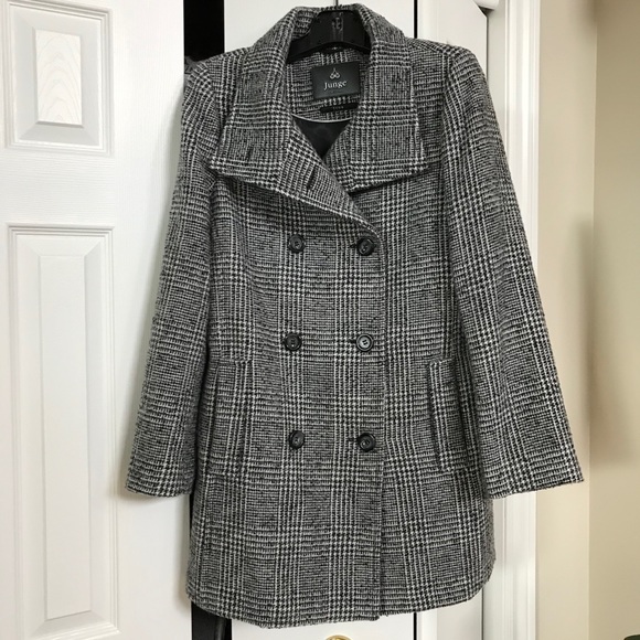 Junge Danmark wool blend plaid winter coat - Picture 1 of 12